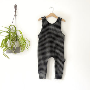Black Checked Dungarees