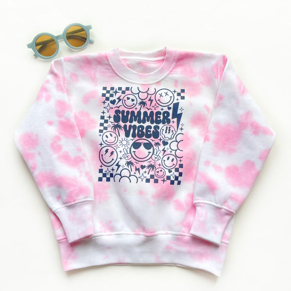 Pink Tie-Dye Summer Vibes Sweater