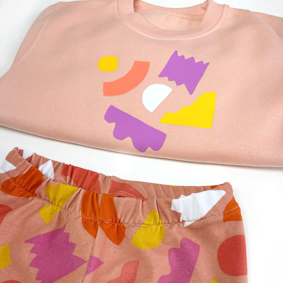 Pink Abstract  Sweater